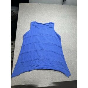 Lulu B Sleeveless‎ Blue Ruffle Top L